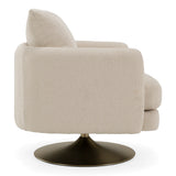 Doyle Modern Cream Fabric + Gold Accent Chair