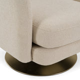 Doyle Modern Cream Fabric + Gold Accent Chair