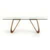 Draper Mid-Century Walnut and Glass Dining Table