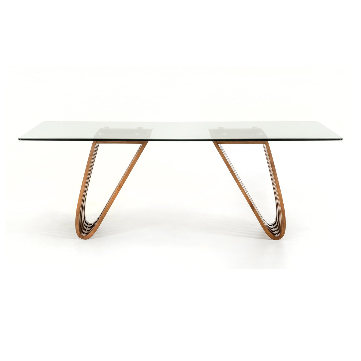 Draper Mid-Century Walnut & Glass Dining Table