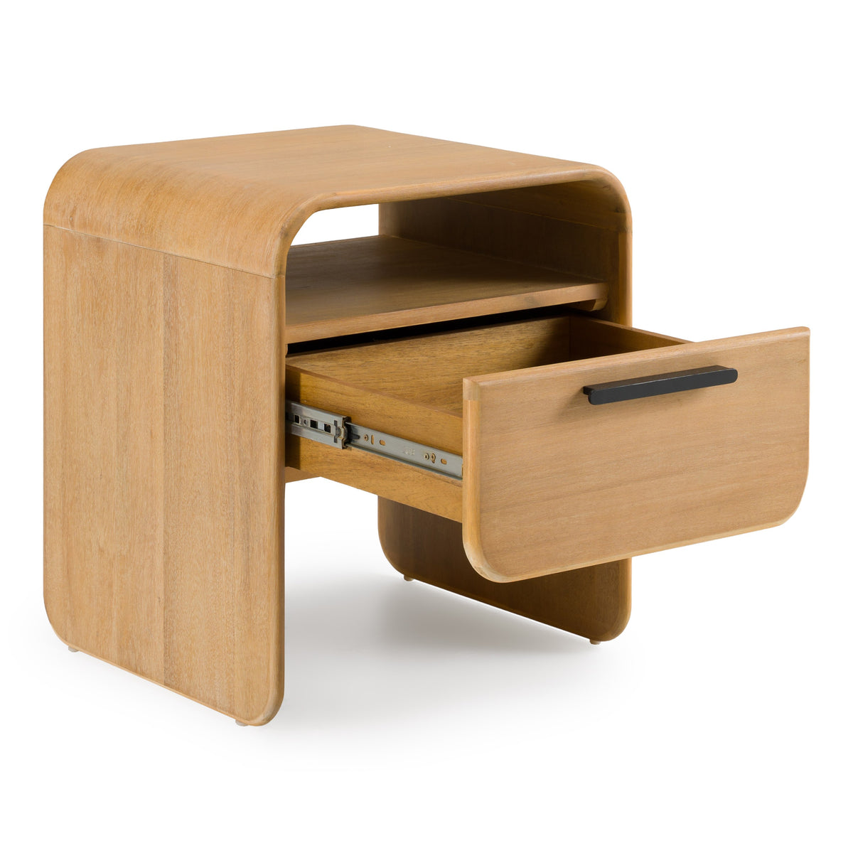 Dresden Modern Natural Acacia 1-Drawer Nightstand Bedroom Set