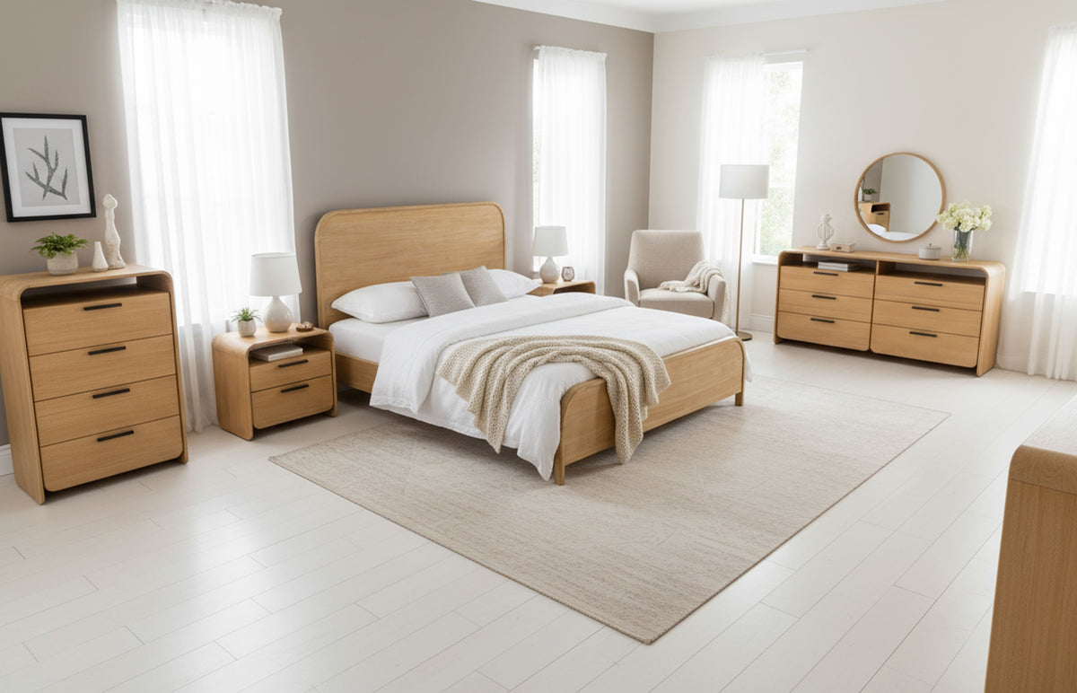 Dresden Modern Natural Acacia Bed