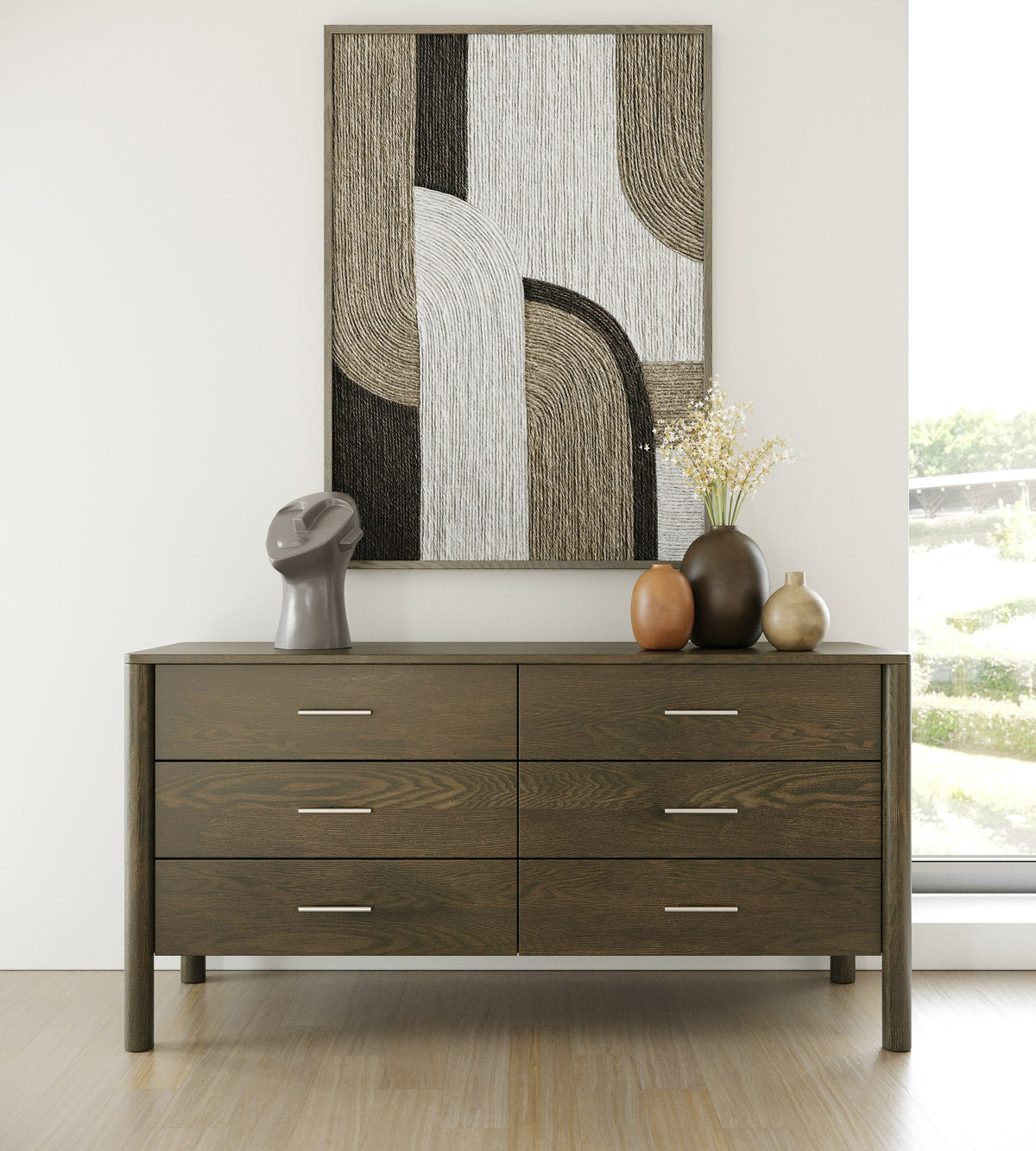 Carolina Modern Grey Fabric + Wenge Bedroom Set