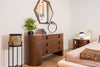 Chelton Contemporary White Ceramic & Walnut Dresser
