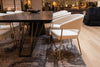 Claudine Modern Light Grey Fabric & Antique Brass Dining Chair