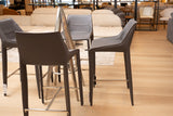 Halo Modern Grey Saddle Leather Counter Stool