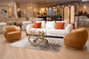 Michele Modern Glass + Walnut Coffee Table