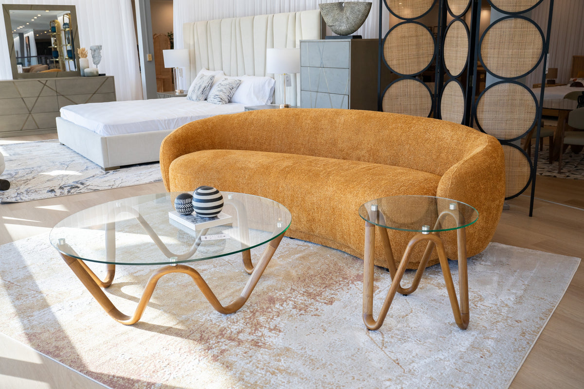Andrew Modern Orange Fabric Sofa