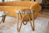 Modrest Lassen Modern Glass & Walnut End Table