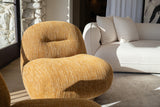 Renee Modern Mustard Fabric Swivel Accent Chair