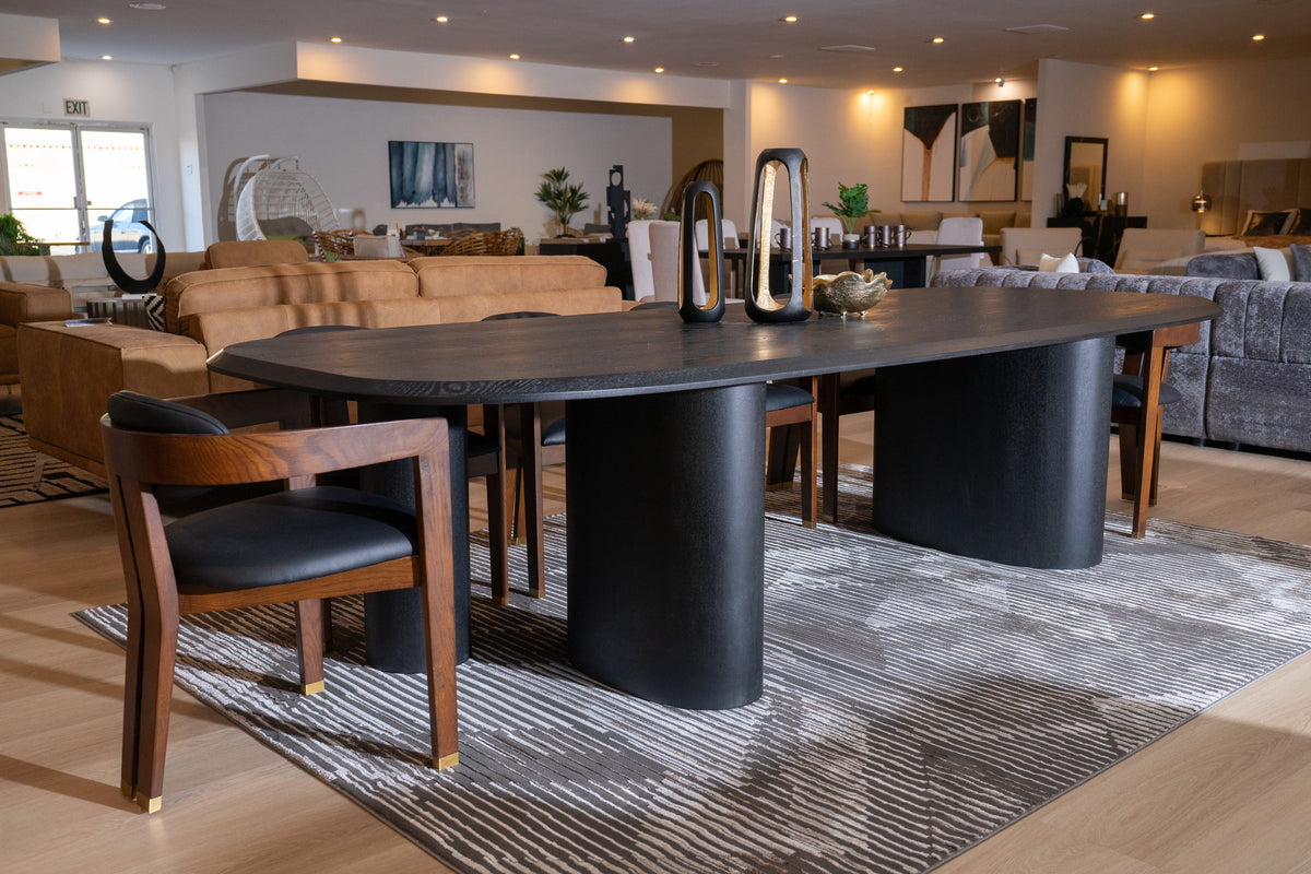 Summit Modern 118" Black Ash Dining Table