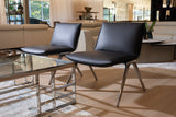 Cedric Modern Black Vegan Leather Accent Chair