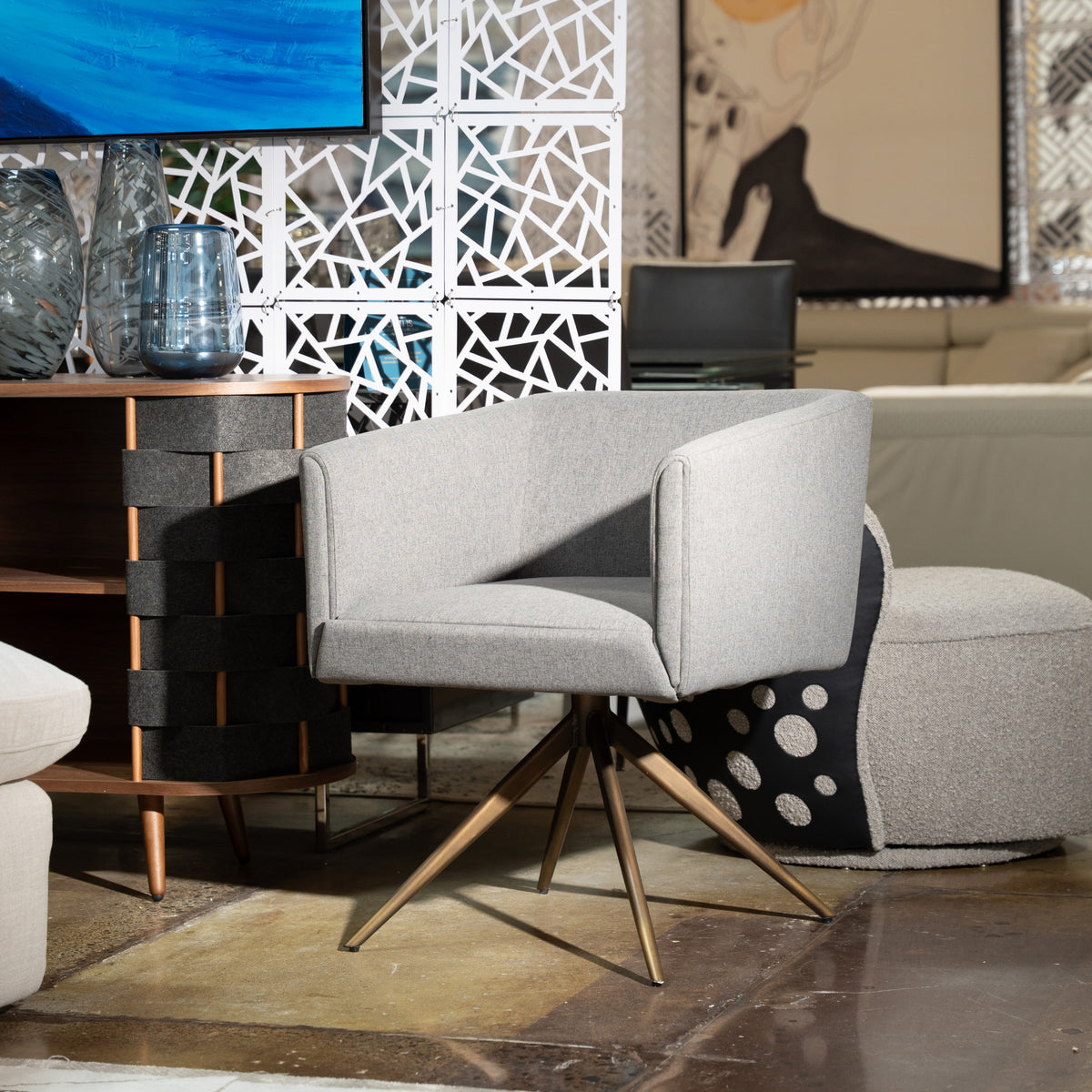 Riaglow Contemporary Dark Grey Fabric Dining Chair