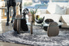 Buxton Mid-Century Modern Glass + Dark Walnut Coffee Table
