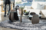 Buxton Mid-Century Modern Glass + Dark Walnut Coffee Table