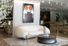Fortune Contemporary White Fabric Sofa