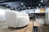 Omaha Modern Swivel Off White Fabric Chair