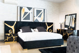 Aspen Modern Black + Gold Bed + Nightstands
