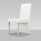 Misha Modern White Leatherette Dining Chair