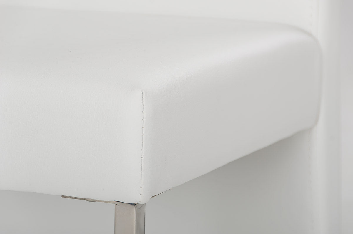 Misha Modern White Leatherette Dining Chair