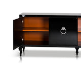 Bellagio Transitional Black Crocodile Lacquer Buffet