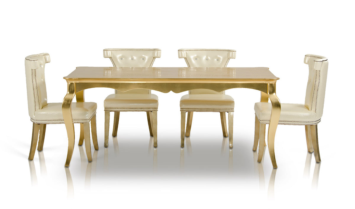 Imperial Transitional Gold Crocodile Dining Table
