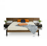 Rondo Mid-Century Platform Bed with Nightstands Storage And Lights