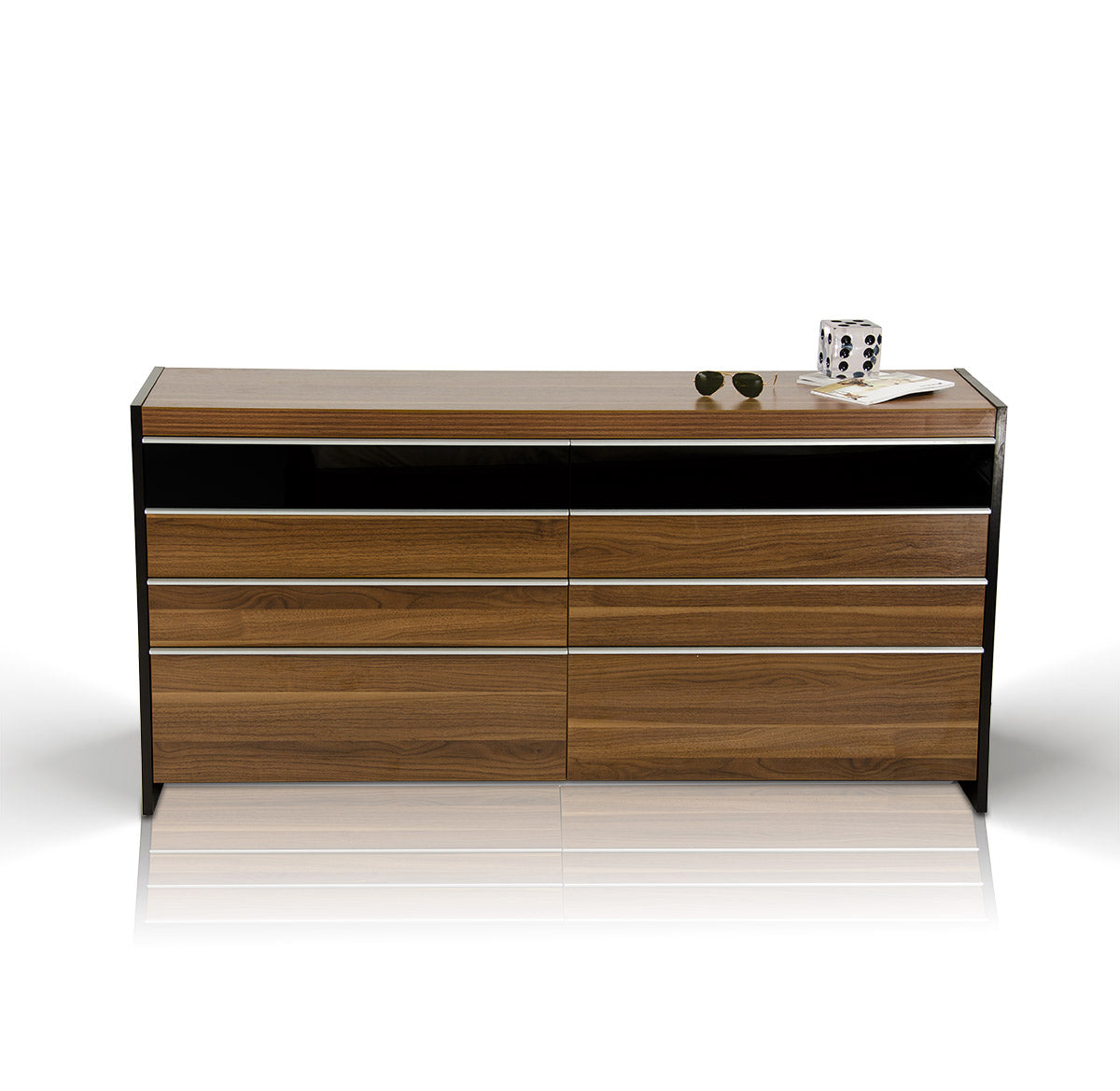 Rondo Mid-Century Platform Bed with Nightstands Storage And Lights