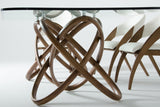 Mason Modern Glass and Walnut Dining Table
