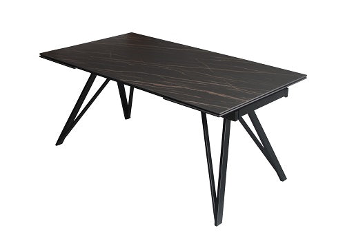 Bobby Modern Black Ceramic Extendable Dining Table