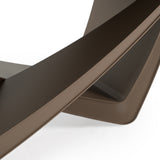 Dunster Contemporary Beige Ceramic + Metallic Grey Extendable Dining Table