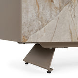 Dunster Contemporary Beige Ceramic + Metallic Grey Buffet