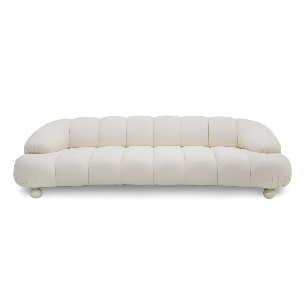Duran Contemporary White Fabric 4-Seater Sofa
