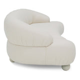 Duran Contemporary White Fabric 4-Seater Sofa