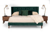 Queen Durango Modern Green Fabric & Walnut Bed