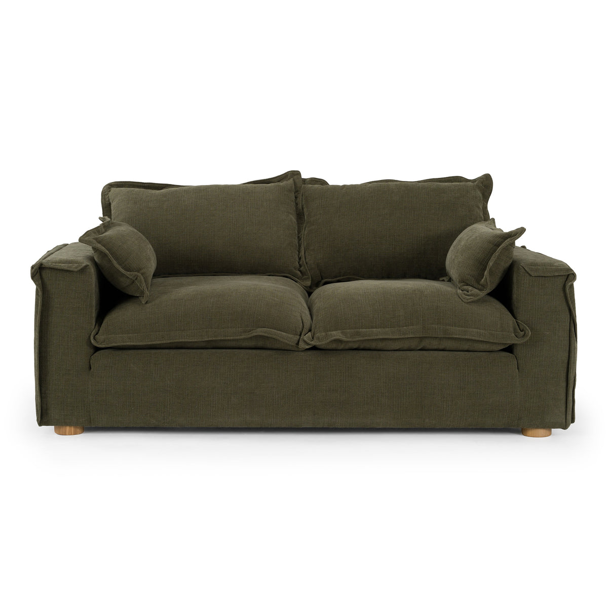 Durbin Modern Green Fabric Loveseat