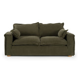 Durbin Modern Green Fabric Loveseat