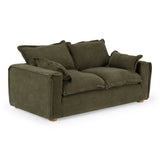 Durbin Modern Green Fabric Loveseat