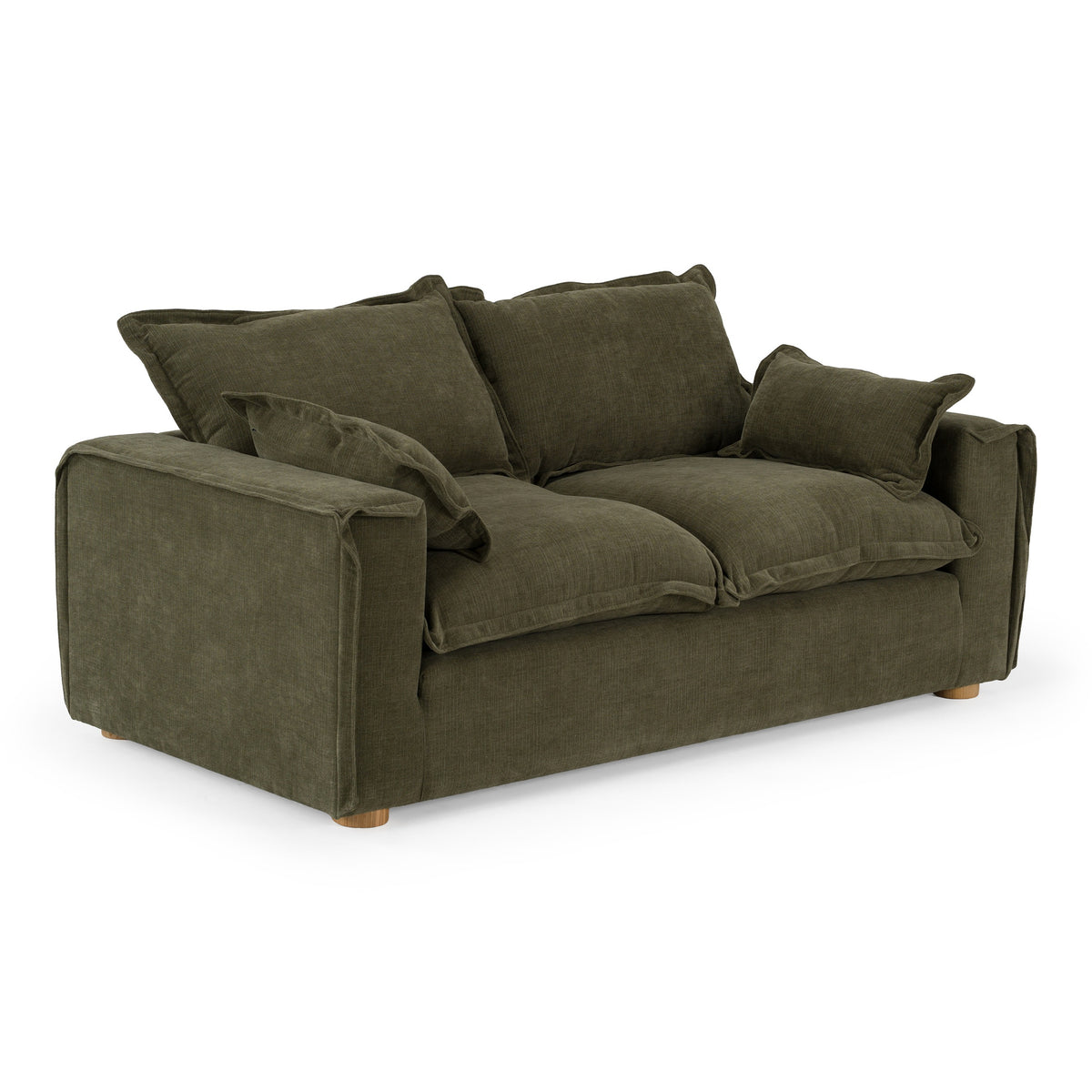Durbin Modern Green Fabric Loveseat