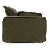 Durbin Modern Green Fabric Loveseat