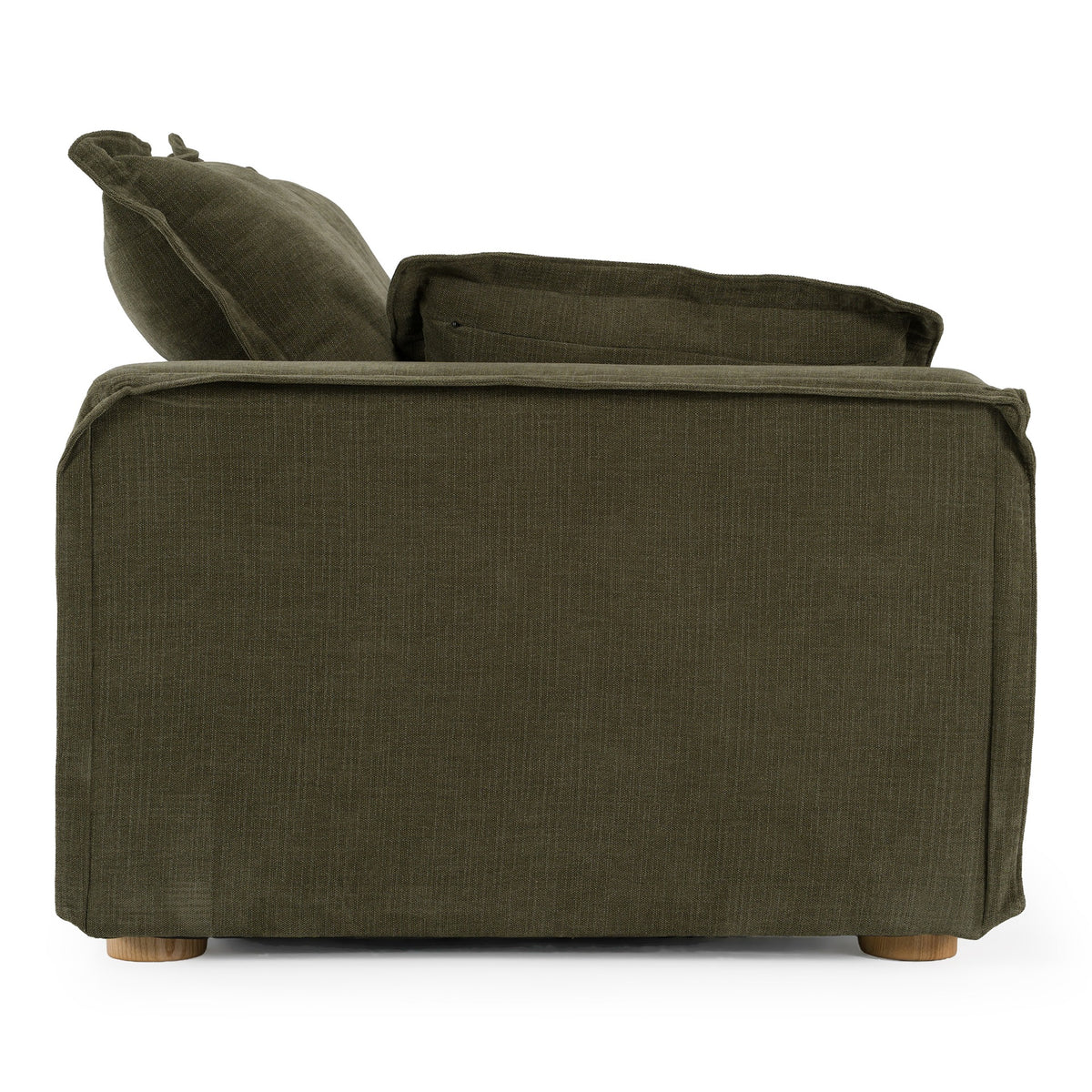 Durbin Modern Green Fabric Loveseat