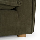 Durbin Modern Green Fabric Loveseat