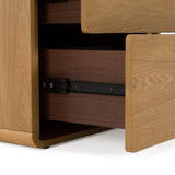 Yolonda + Dustin Modern Off-White Fabric + Natural Oak 4-Piece Bedroom Set