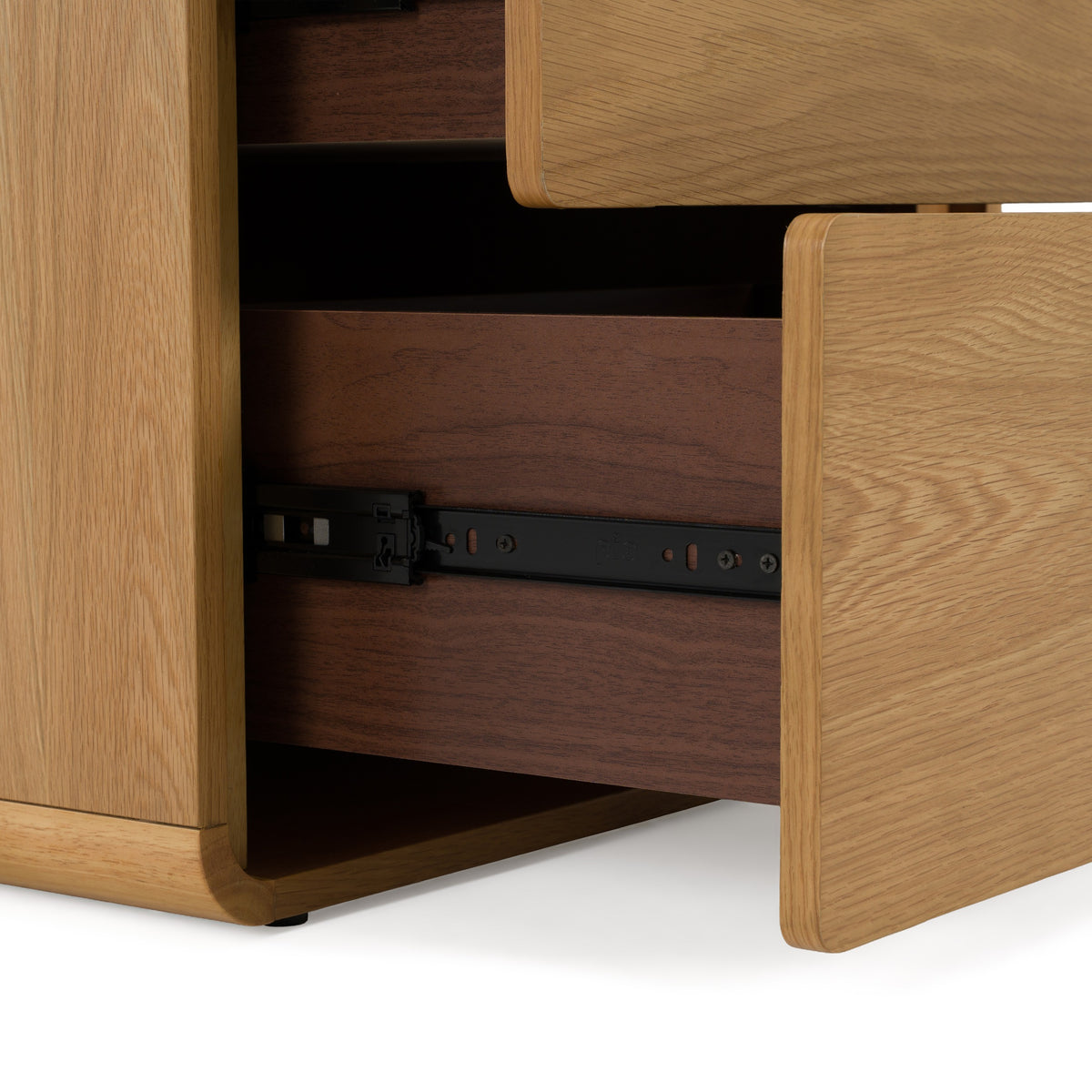Yolonda + Dustin Modern Off-White Fabric + Natural Oak 4-Piece Bedroom Set
