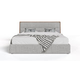 Mielcasa | Walnut Modrest Dustin Modern Grey Fabric & Walnut Trimmed Bed | SKU VGMABR-99-BED | MPN: 77543|77542 | Free Delivery & Free Return
