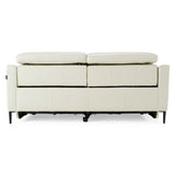 Eden Modern White Leather Sofa With 2 Recliners