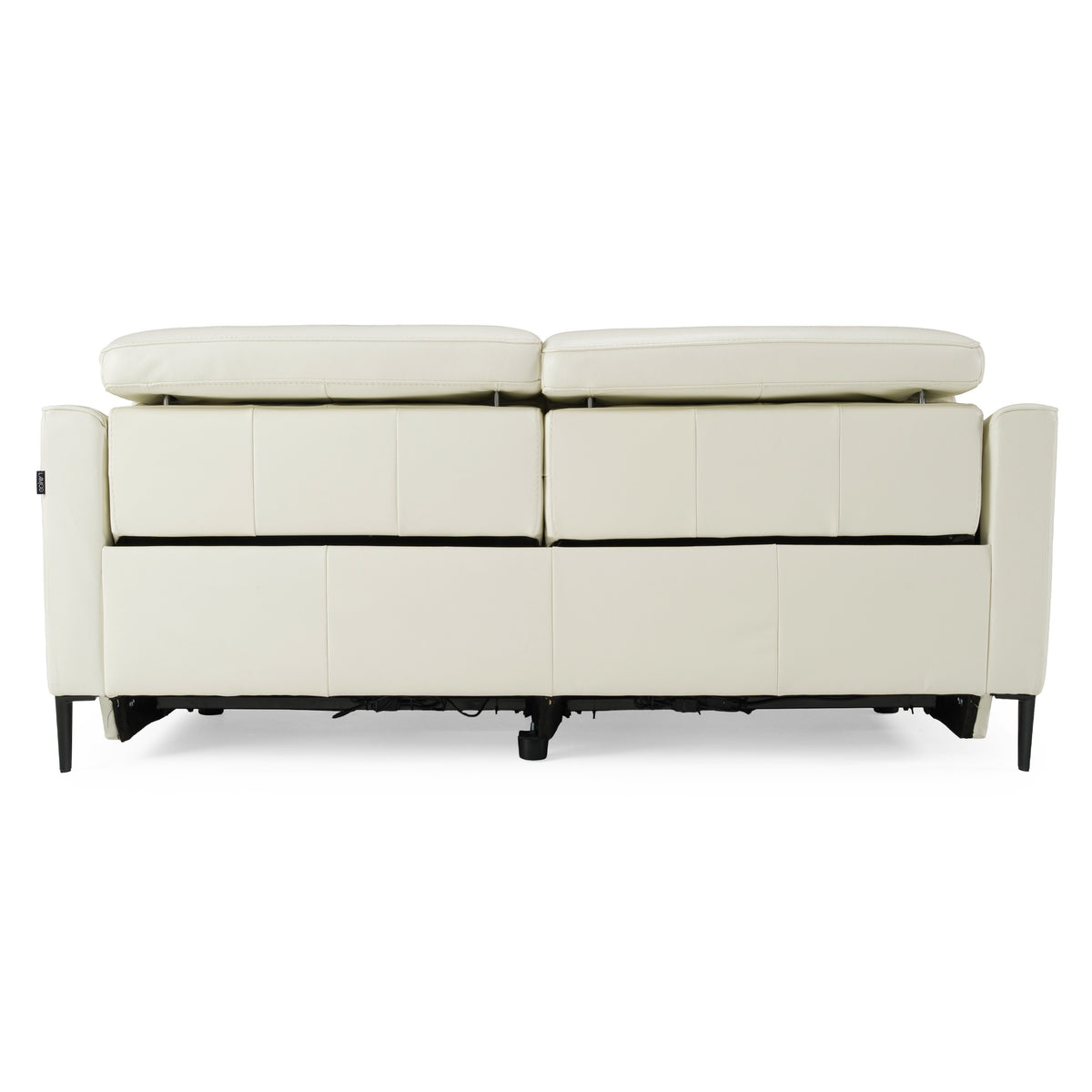 Eden Modern White Leather Sofa With 2 Recliners
