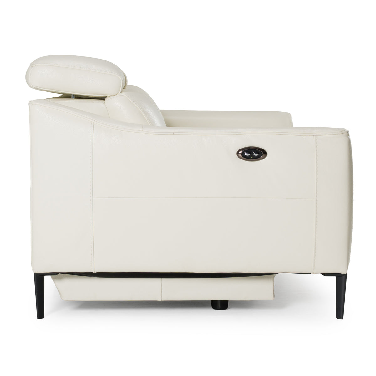 Eden Modern White Leather Sofa With 2 Recliners