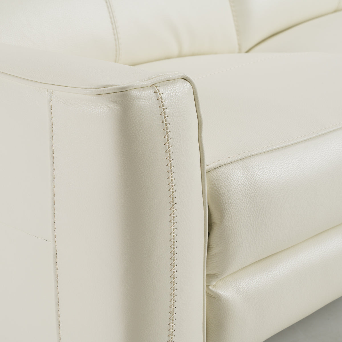 Eden Modern White Leather Sofa With 2 Recliners