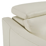 Eden Modern White Leather Sofa With 2 Recliners